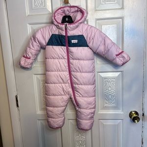 Original Levi Strauss & Co. Cute Pink Snowsuit Full Zipper Front Size 18 Months